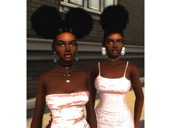 Alpha EBONIX BABYGIRL AFRO PUFFS by simsfinds - The Sims 4 Custom Content