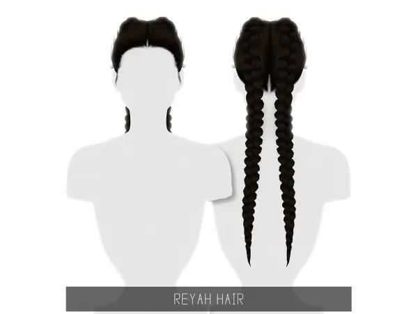 Alpha REYAH HAIR - The Sims 4 Custom Content