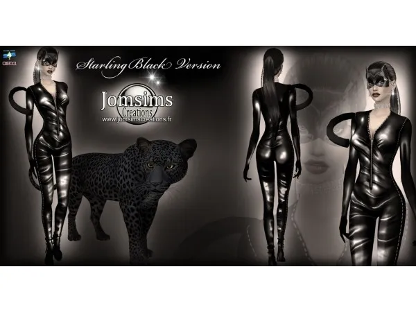 Alpha Starling set version noir combi masque by jomsimscreations - The Sims 4 Custom Content