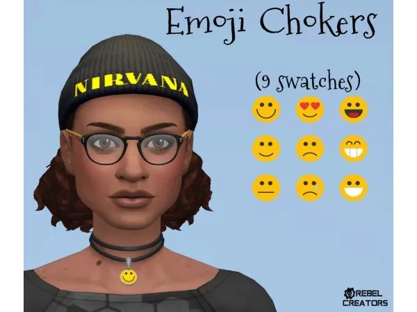 Maxis Match Emoji Chokers by simsrebelcreators - The Sims 4 Custom Content