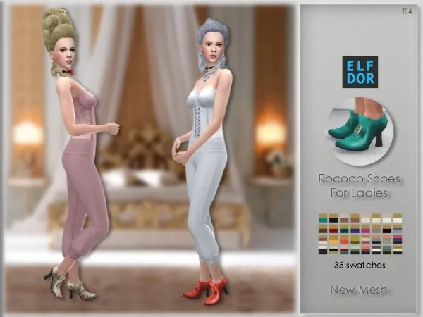 Alpha Rococo Shoes for Ladies or Shoes for Modern Witch - The Sims 4 Custom Content