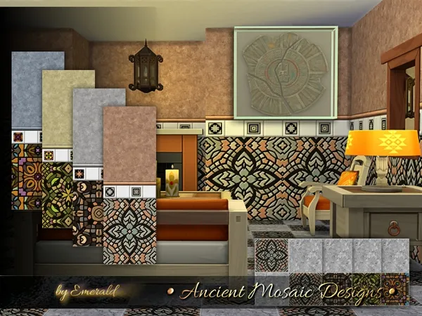 Alpha Ancient Mosaic Designs - The Sims 4 Custom Content