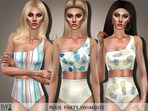 Alpha Pool Party Swimsuit - The Sims 4 Custom Content