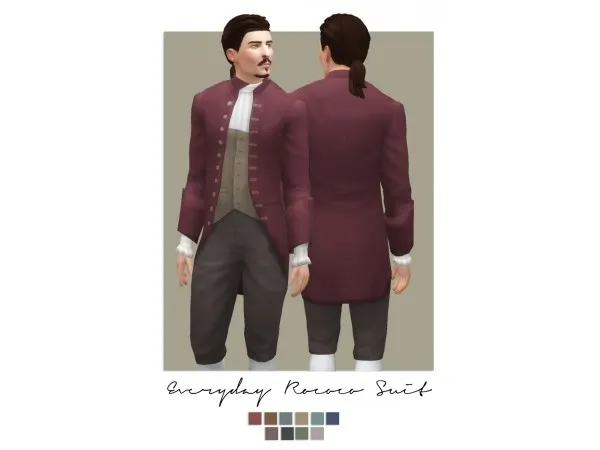Alpha EVERYDAY ROCOCO SUIT by historicalsimslife - The Sims 4 Custom Content