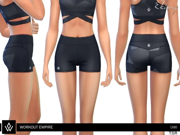 Alpha Workout Empire Camo Booty Shorts - The Sims 4 Custom Content