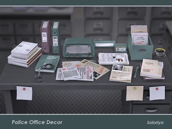 Alpha Police Office Decor - The Sims 4 Custom Content