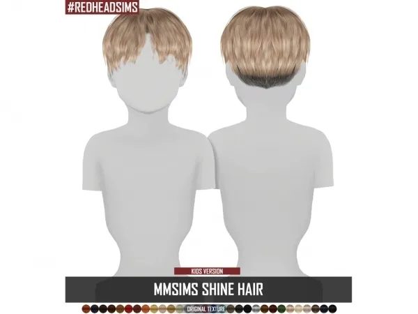 Alpha MMSIMS SHINE HAIR KIDS VERSION - The Sims 4 Custom Content