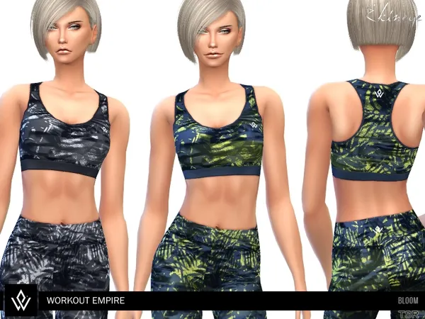 Alpha Workout Empire Bloom Bra - The Sims 4 Custom Content