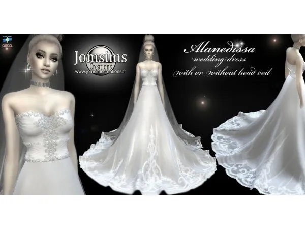 Alpha Alanedissa wedding dress by jomsims - The Sims 4 Custom Content