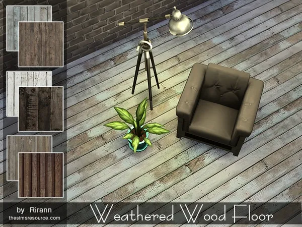 Alpha Weathered Wood Floor - The Sims 4 Custom Content