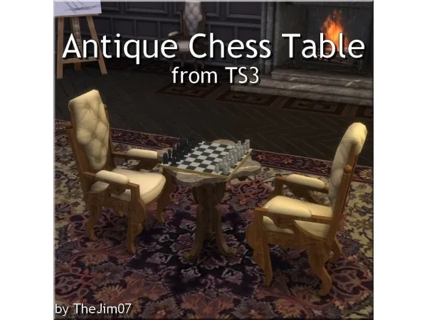 Alpha Antique Chess Table from by TheJim07 - The Sims 4 Custom Content