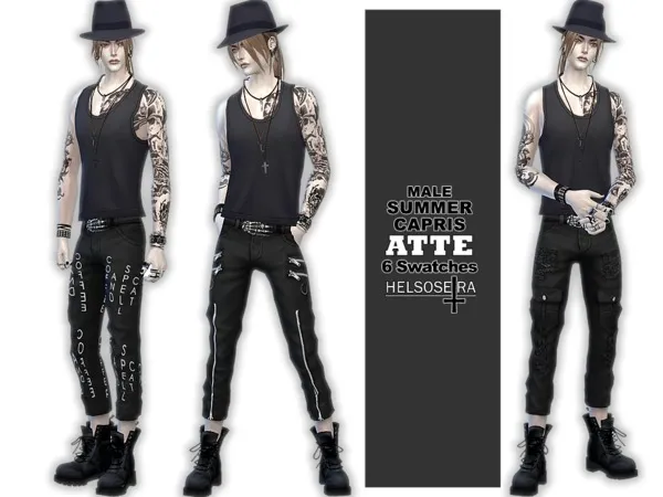 Alpha ATTE Summer Capris Pants Male - The Sims 4 Custom Content
