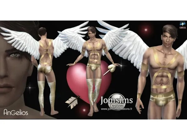 Alpha Angelios costume and skin by jomsims - The Sims 4 Custom Content