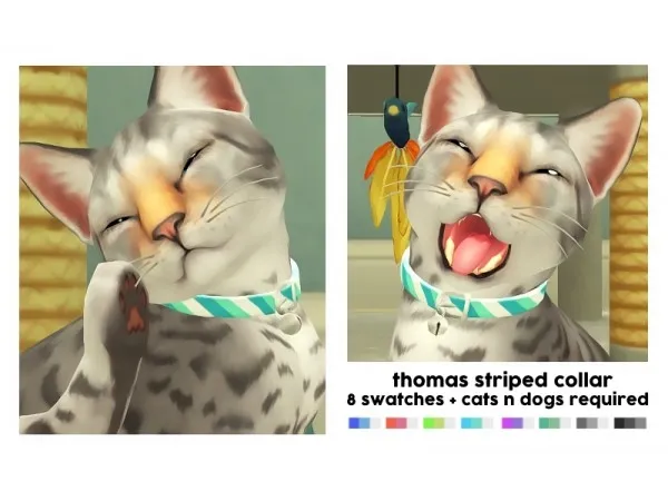 Alpha THOMAS STRIPED COLLAR by mortimergth - The Sims 4 Custom Content