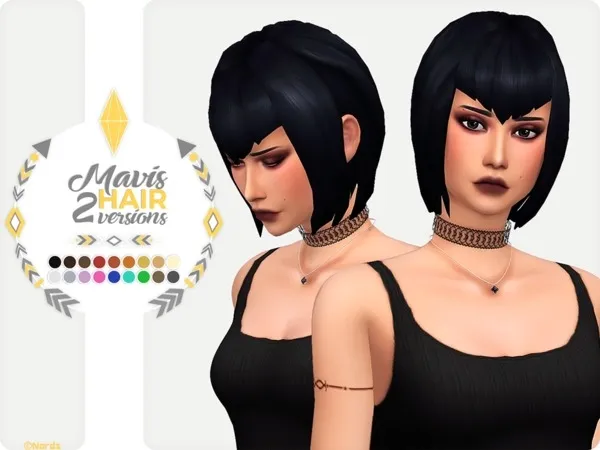 Alpha Mavis Dracula Hair - The Sims 4 Custom Content