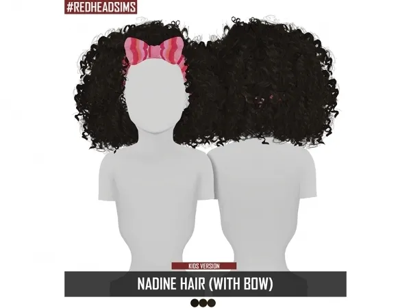 Alpha NADINE HAIR (WITH BOW) KIDS VERSION - The Sims 4 Custom Content
