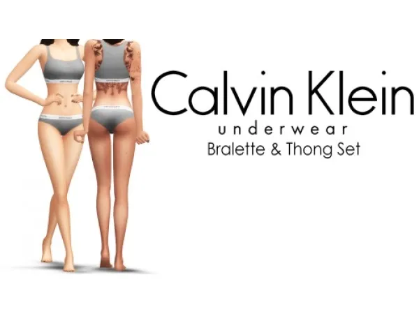 Alpha Calvin Kleins Bralette Thong Set by annoyinggardenpanda - The Sims 4 Custom Content