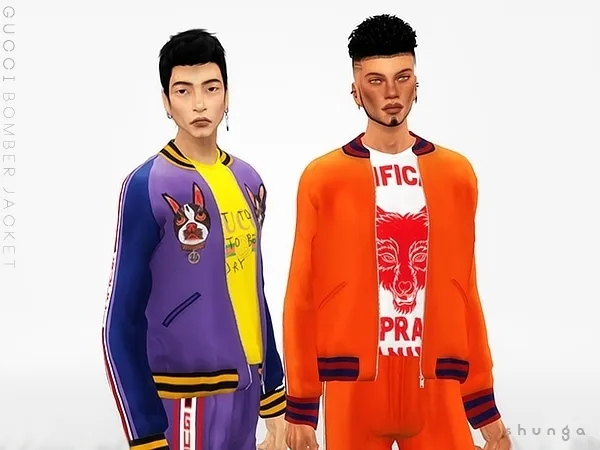 Alpha SHUNGA GUCCI Bomber Jacket by shunga - The Sims 4 Custom Content