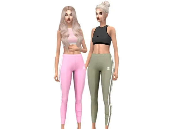 Alpha Ellie Simple Stripe Leggings Recolor by frostsims4 - The Sims 4 Custom Content