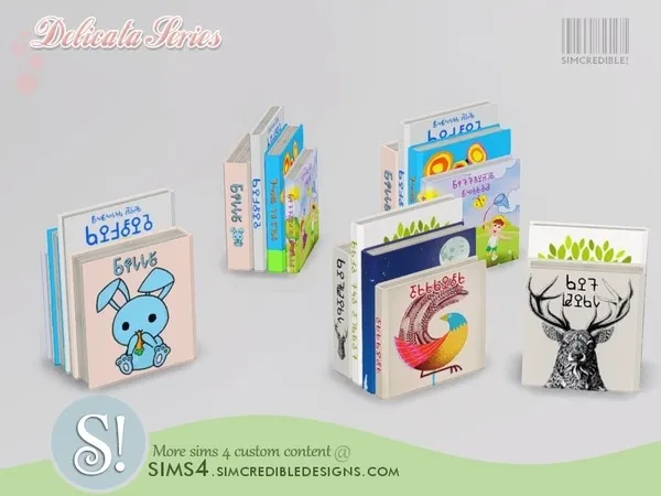 Delicata Kids books - The Sims 4 Custom Content