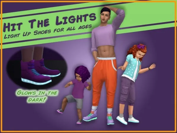 Alpha Hit The Lights Shoes for All Ages by Voldesims - The Sims 4 Custom Content