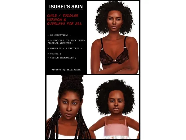 Alpha Isobels Skin TODDLER CHILD VERSION Overlays for adult toddler child by thisisthem - The Sims 4 Custom Content