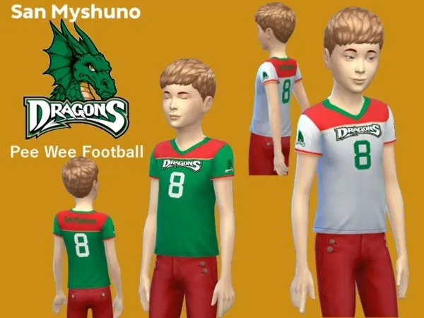 Alpha San Myshuno Pee Wee football jerseys - The Sims 4 Custom Content