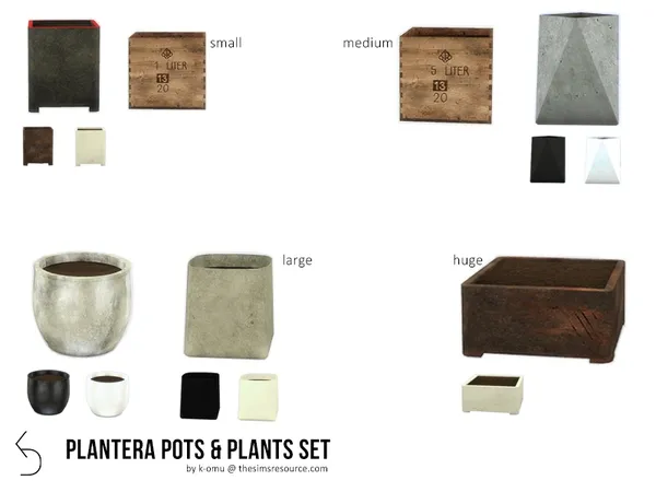 Alpha PLANTERA Pot Set - The Sims 4 Custom Content