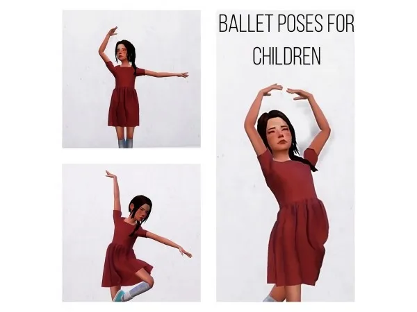 Alpha Ballet poses for children by crystallinebutterfly - The Sims 4 Custom Content