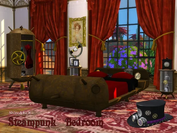 Alpha Bedroom Steampunk by thesimsresource - The Sims 4 Custom Content