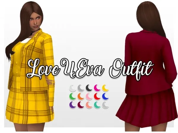 Maxis Match Llove4eva outfit solar by dear - The Sims 4 Custom Content