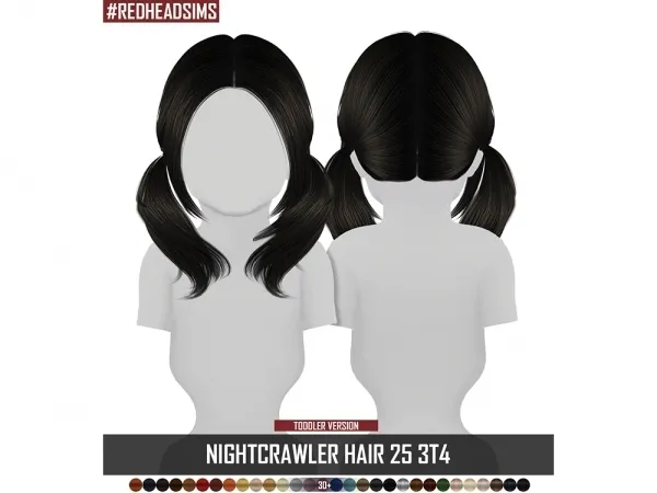 Alpha NIGHTCRAWLER HAIR 25 3T4 TODDLER - The Sims 4 Custom Content