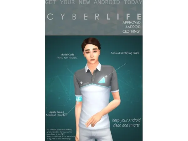 Alpha Detroit Become Human Android Shirts - The Sims 4 Custom Content