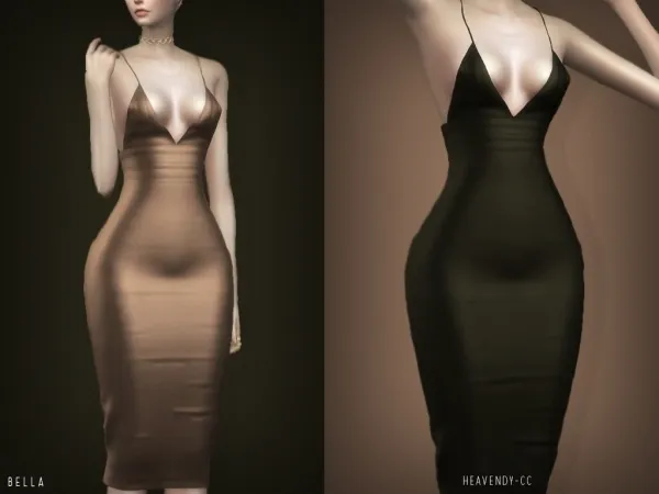 Alpha [Heavendy ] Bella Dress - The Sims 4 Custom Content