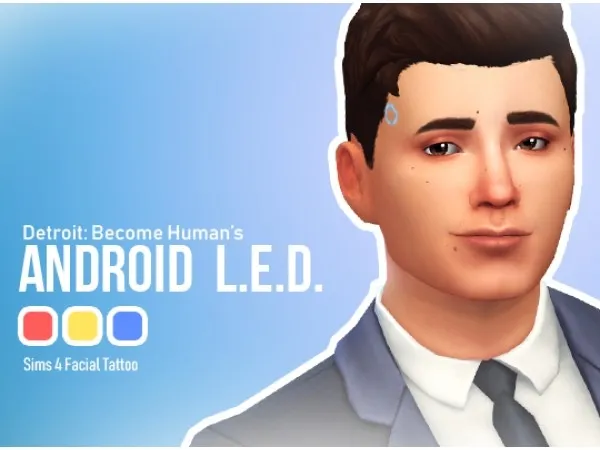 Mix Android LED Tattoo by tyviia - The Sims 4 Custom Content