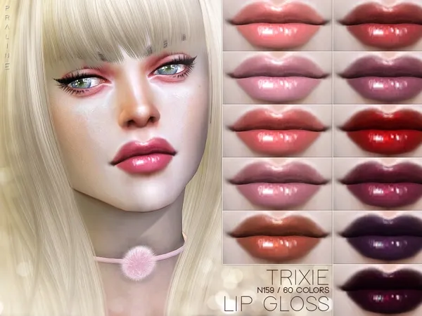 Alpha Trixie Lip Gloss N159 - The Sims 4 Custom Content