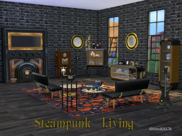 Alpha Living Steampunk by thesimsresource - The Sims 4 Custom Content