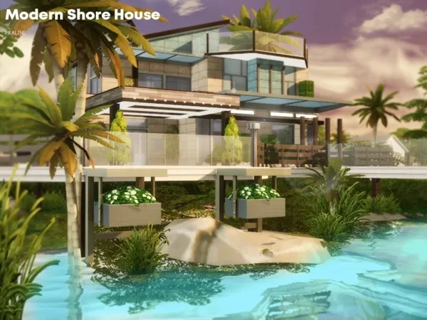 Alpha Modern Shore House - The Sims 4 Custom Content