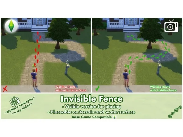 Mix Invisible Fence by Bakie - The Sims 4 Custom Content