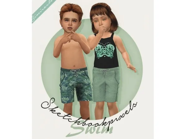 Alpha sketchbookpixels Swim Toddler Version 3T4 by simiracle - The Sims 4 Custom Content