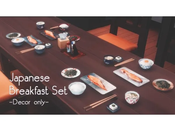 Alpha Japanese Breakfast Decor Set by anlamveg - The Sims 4 Custom Content