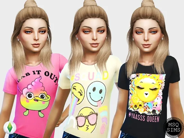 Alpha Emoji T Shirt - The Sims 4 Custom Content
