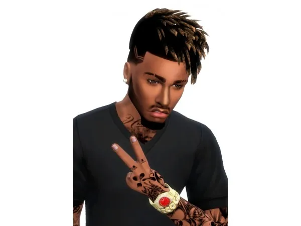 Alpha Side Dreads by xxblacksims - The Sims 4 Custom Content