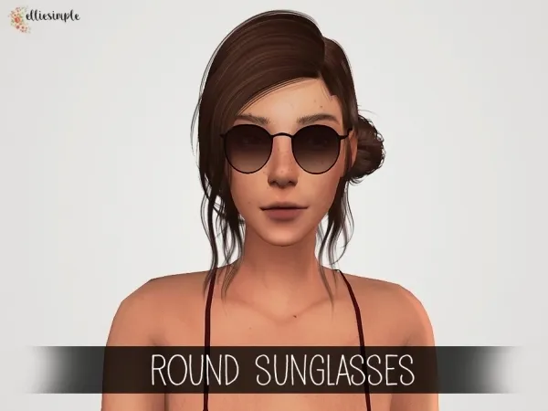 Alpha Elliesimple Round Sunglasses - The Sims 4 Custom Content