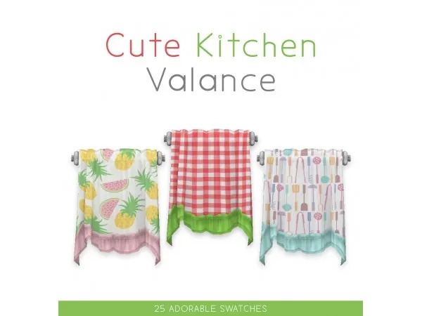 Maxis Match Cute Kitchen Valance by simplistic - The Sims 4 Custom Content