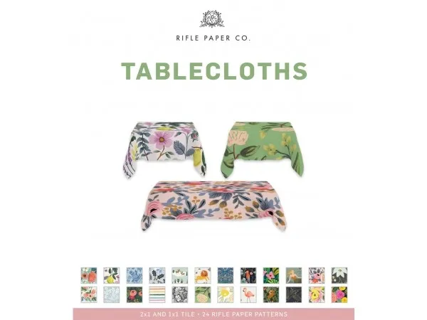 Maxis Match Rifle Paper Tablecloths by simsfinds - The Sims 4 Custom Content