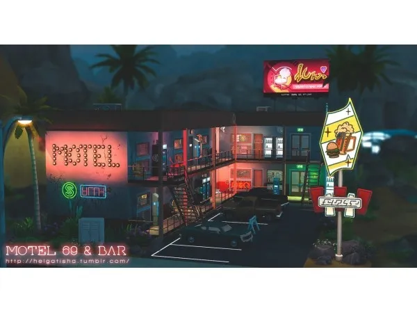 Mix Motel 69 Bar by helgatisha - The Sims 4 Custom Content