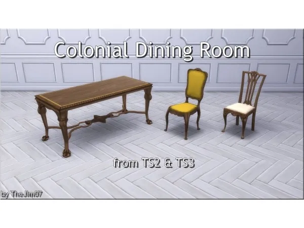 Maxis Match Colonial Dining Room from by TheJim07 - The Sims 4 Custom Content