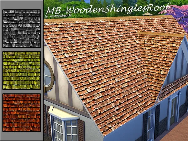 Alpha MB WoodenShringlesRoof - The Sims 4 Custom Content
