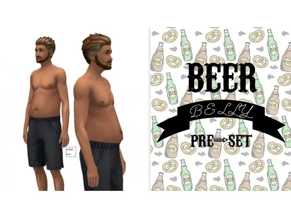 Maxis Match Beer belly preset punk by polygon - The Sims 4 Custom Content